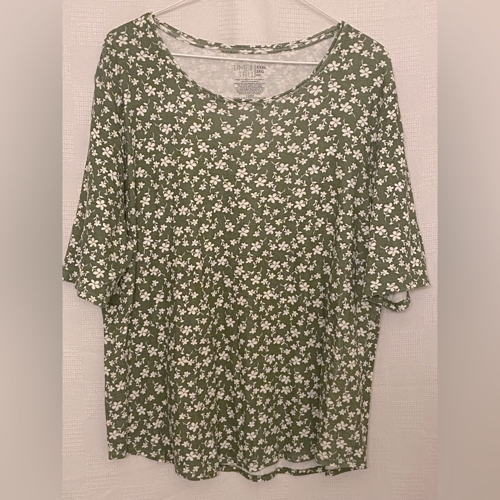 NWOT Time and Tru floral cotton tee, size US 3X